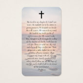 楕円形フォト海メモリアル祈りの言葉カード (裏面)