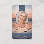 楕円形フォト海メモリアル祈りの言葉カード コーリングカード (正面)