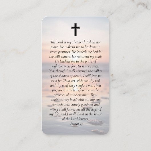 楕円形フォト海メモリアル祈りの言葉カード コーリングカード (裏面)