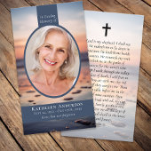 楕円形フォト海メモリアル祈りの言葉カード コーリングカード