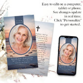 楕円形フォト海メモリアル祈りの言葉カード コーリングカード