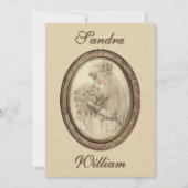 楕円形フレームの花嫁結婚式招待状 招待状 (正面)