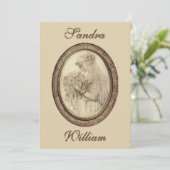 楕円形フレームの花嫁結婚式招待状 招待状 (スタンド正面)