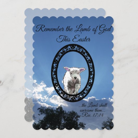 楕円形フレームラムサンライトクラウドフラットホリデーカード シーズンカード (正面/裏面)