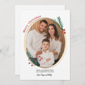 楕円形フレーム写真ホリデーカード シーズンカード (正面/裏面)