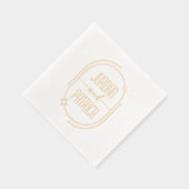 楕円形フレーム星モダン幾何学的カスタムウェディング 箔ナプキン (右)