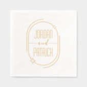 楕円形フレーム星モダン幾何学的カスタムウェディング 箔ナプキン (正面)