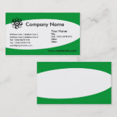 楕円形 - 草緑色 名刺 (正面/裏面)