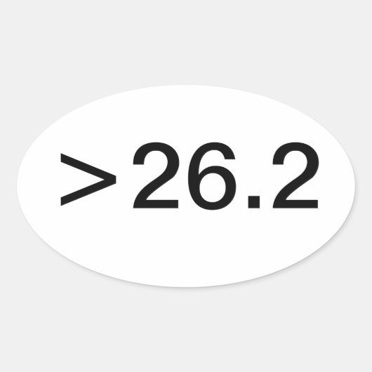 楕円形>26.2マイルのステッカー 楕円形シール (正面)