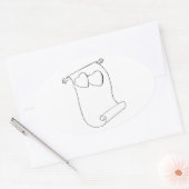 楕円結婚式の引き出物シールハートラブスクロール 楕円形シール (封筒)