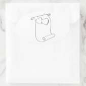 楕円結婚式の引き出物シールハートラブスクロール 楕円形シール (バッグ)