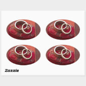 楕円結婚式の引き出物シ結婚ールのリングや輪収納ボックス 楕円形シール (シート)