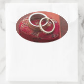 楕円結婚式の引き出物シ結婚ールのリングや輪収納ボックス 楕円形シール (バッグ)