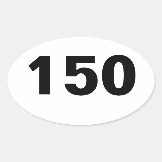 楕円150マイルステッカー 楕円形シール (正面)
