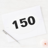 楕円150マイルステッカー 楕円形シール (封筒)