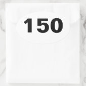 楕円150マイルステッカー 楕円形シール (バッグ)