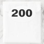 楕円200マイルステッカー 楕円形シール (バッグ)