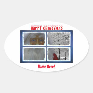 楕円 – ステッカー – 光沢のクリスマスイメージ