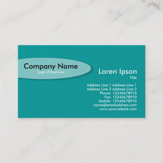 楕円 – 暗いターコイズ 名刺 (正面)