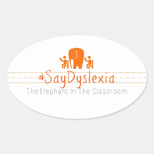 楕円#SayDyslexiaステッカー、シート4 楕円形シール (正面)