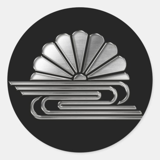 楠木氏家紋シルバークローム ラウンドシール (正面)