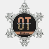 業カスタムセラピストの謝礼ギフト スノーフレークピューターオーナメント (正面)