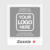 業務の財産 | グレー | 白いロゴ シール (シート)