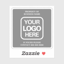 業務の財産 | グレー | 白いロゴ シール