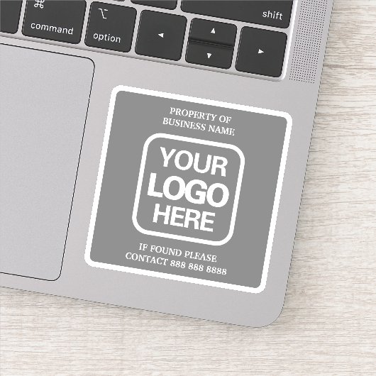 業務の財産 | グレー | 白いロゴ シール (詳細)