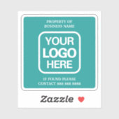 業務の財産 | ティール | 白いロゴ シール (シート)