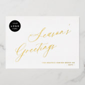 業務エレガントロゴのスクリプ企業のト 箔シーズンカード (正面)