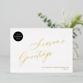 業務エレガントロゴのスクリプ企業のト 箔シーズンカード (立ち正面)