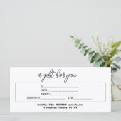 業務エレガント用手書きギフト証明書 (スタンド正面)