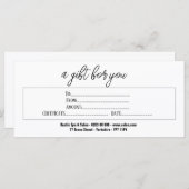 業務エレガント用手書きギフト証明書 (正面/裏面)