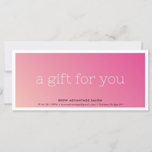 業務エレガント美しいサロンかわいらしピンクグラデーション (裏面)