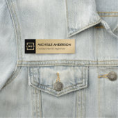 業務カスタムロゴの基本スタッフ金ゴールド 名札 (インサイチュ)