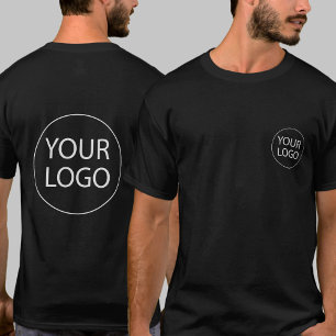 業務カスタムロゴ従業員スタッフ  背面と前面 Tシャツ