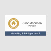 業務カスタムロゴ部門タイトル従業員 名札 (正面)