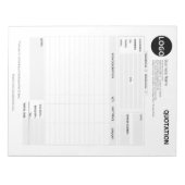 業務カスタム引用文および請求書型枠 ノートパッド (正面)