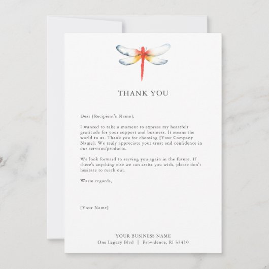 業務カスタム用レッドトンボサンキューカード サンキューカード (正面)