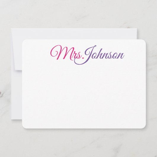 業務カラフル又は個人の注意書き ノートカード (正面)