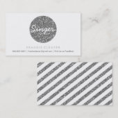 業務クールカードはっきりしたスポットシルバーグリッター効果 名刺 (正面/裏面)