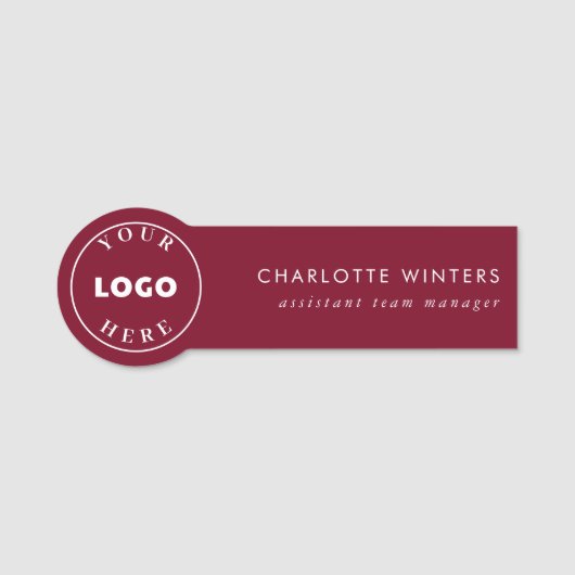 業務シンプルロゴ職モダン員 名札 (正面)