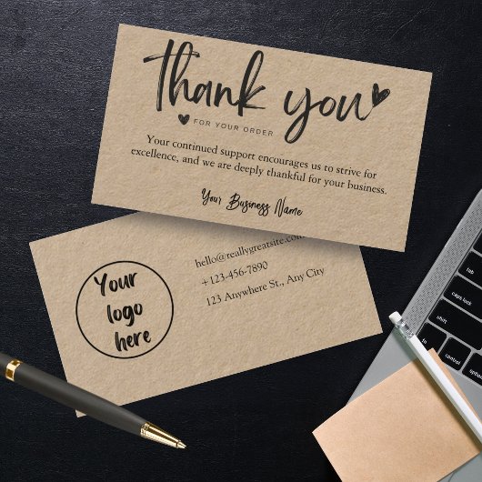 業務パーソナライズされたサンキューカードテンプレート 名刺