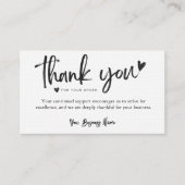 業務パーソナライズされたサンキューカードテンプレート 名刺 (正面)