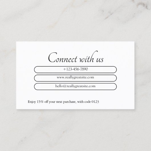 業務パーソナライズされたサンキューカード 名刺 (裏面)