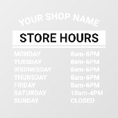 業務ミニマル名ストアの営業時間 ウィンドウサイン (シート)