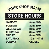 業務ミニマル名ストアの営業時間 ウィンドウサイン (シート3)