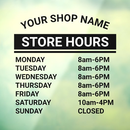 業務ミニマル名ストアの営業時間 ウィンドウサイン (シート3)