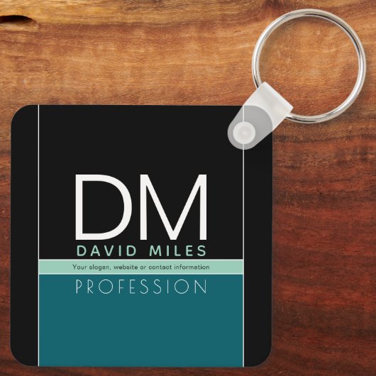 業務モダンテンプレート | すべての色をカスタマイズ キーホルダー (裏面)